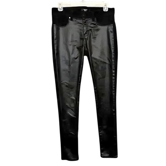 Forever 21 Skinny Pants Mid-Rise Faux Leather Front 4-Pocket Black Women's US 27 - Picture 1 of 7